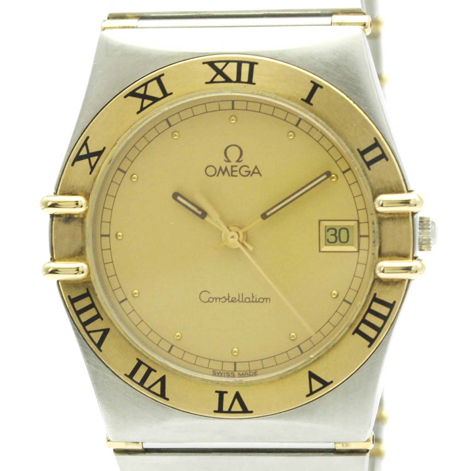 2000_fb47c931-fdd0-426f-9a60-ce00fafa9245.jpg OMEGA Constellation 18K Gold Steel Quartz Mens Watch 396.1080 - Image 1