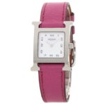 Hermes HH1.210 H Watch Stainless Steel Leather Ladies HERMES