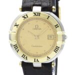 OMEGA Constellation Date 18K Gold Steel Mens Watch 196.0360