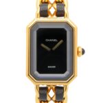 Chanel CHANEL PremiÃ¨re M Watch, Gold Plated Leather, Women's, Black, H0001