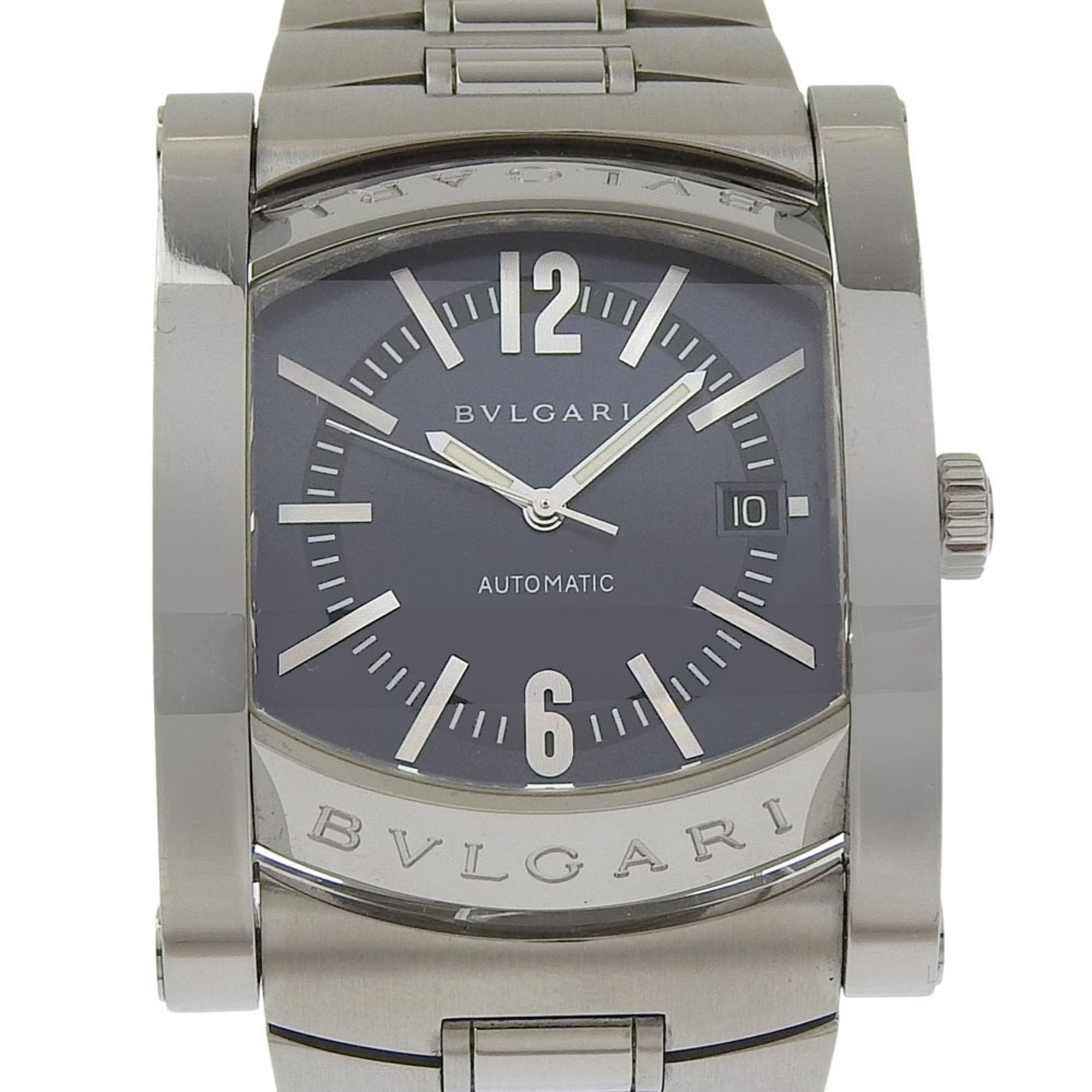 2000_fc794faf-4b32-42b8-920c-4a6ba4979fbc.jpg Bulgari BVLGARI Assioma Watch AA48S Stainless Steel Silver Automatic Analog Black Dial Men's - Image 1