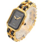 Chanel CHANEL PremiÃ¨re S Watch, Gold Plated (GP), Leather Strap, Women's, Black, H0001 - Image 2