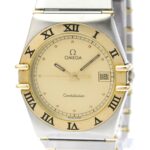 OMEGA Constellation 18K Gold Steel Quartz Mens Watch 396.1080