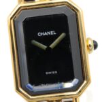 Chanel CHANEL PremiÃ¨re XL Watch, Gold Plated (GP), Leather Strap, Women's, Black, H0001 - Image 3