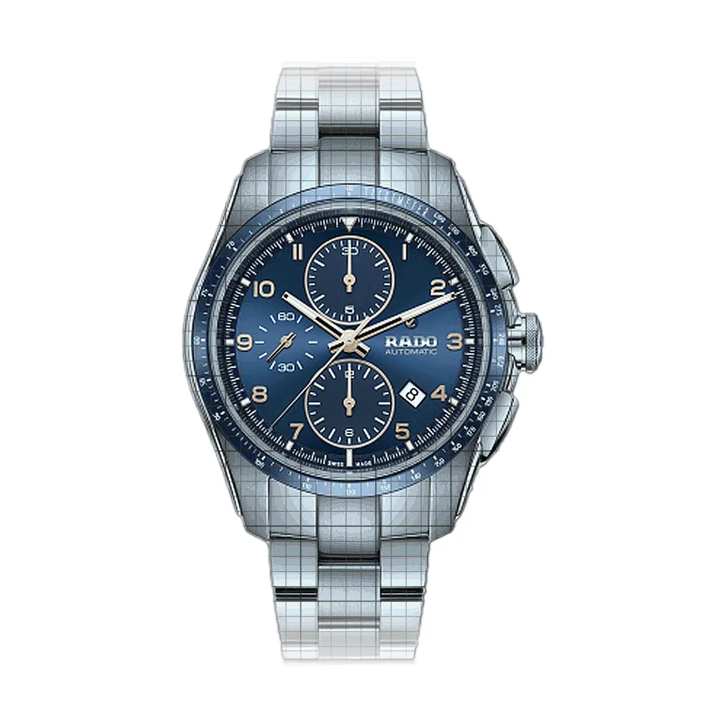 Rado-Hyperchrome_Automatic_Chronograph-R32042203-53772-AP-1_32009a7d-5d69-4791-aac4-4a6113c4317d.jpg Rado Hyperchrome Automatic Chronograph 44mm Blue - Image 1
