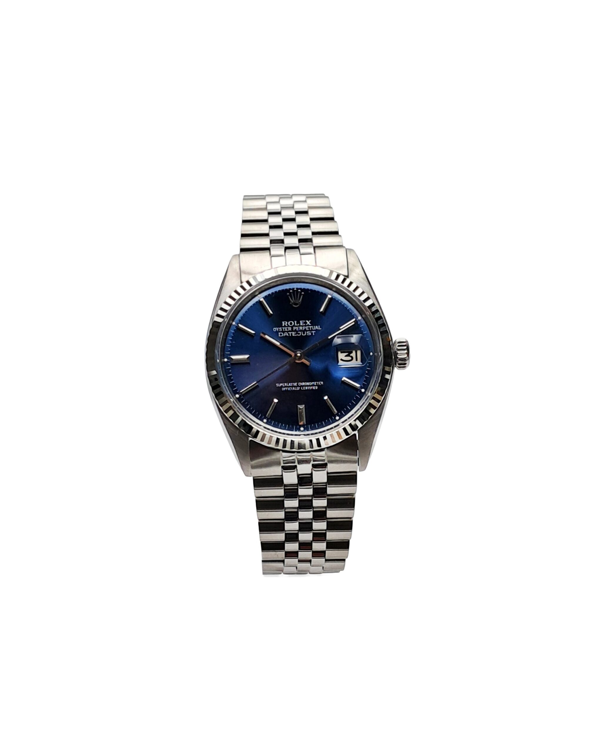 Rolex-Datejust-1601-56511-1.jpg Rolex Datejust 36 Vintage Blue Jubilee 36 CPO 1972 - Image 1