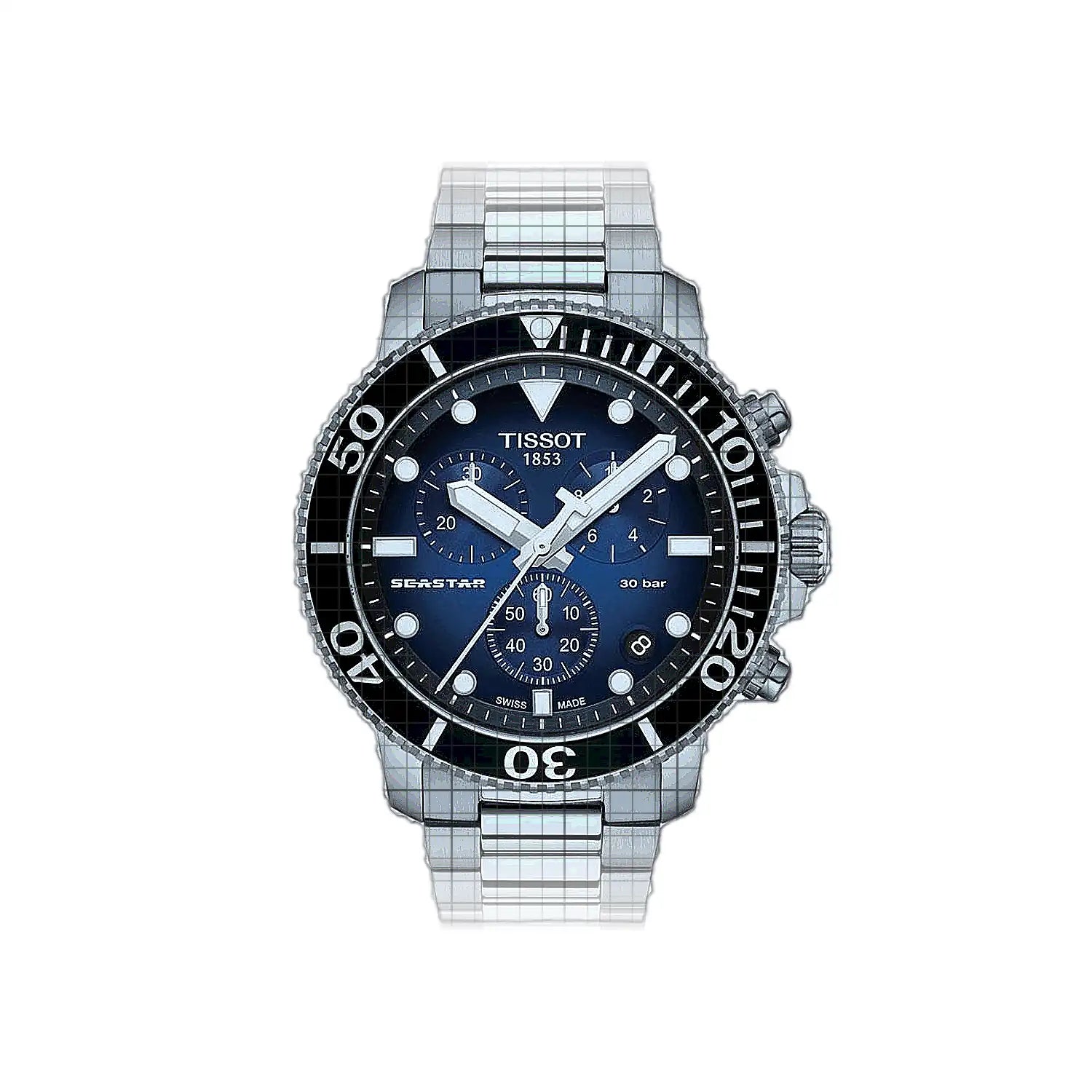 Tissot-T-Sport_Seastar_1000_Chronograph-T1204171104101-53881-AP-1_8118b523-b9b3-44c5-987e-f3cc9a64abd1.jpg Tissot T-Sport Seastar 1000 Chronograph 45mm Blue - Image 1
