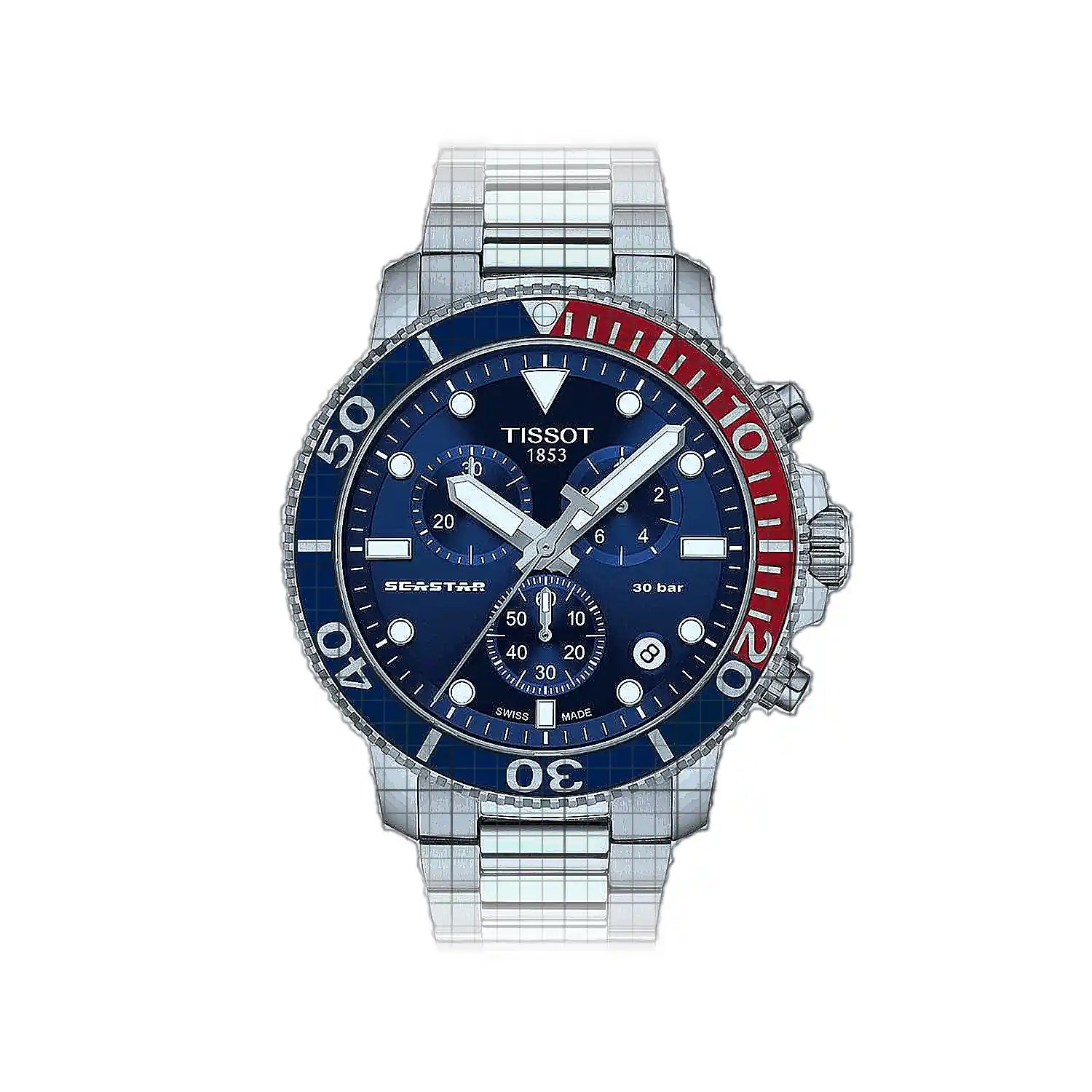 Tissot-T-Sport_Seastar_1000_Chronograph-T1204171104103-53880-AP-1_cca9f405-6cff-488d-ae39-935d20830519.jpg Tissot T-Sport Seastar 1000 Chronograph 45mm Blue - Image 1