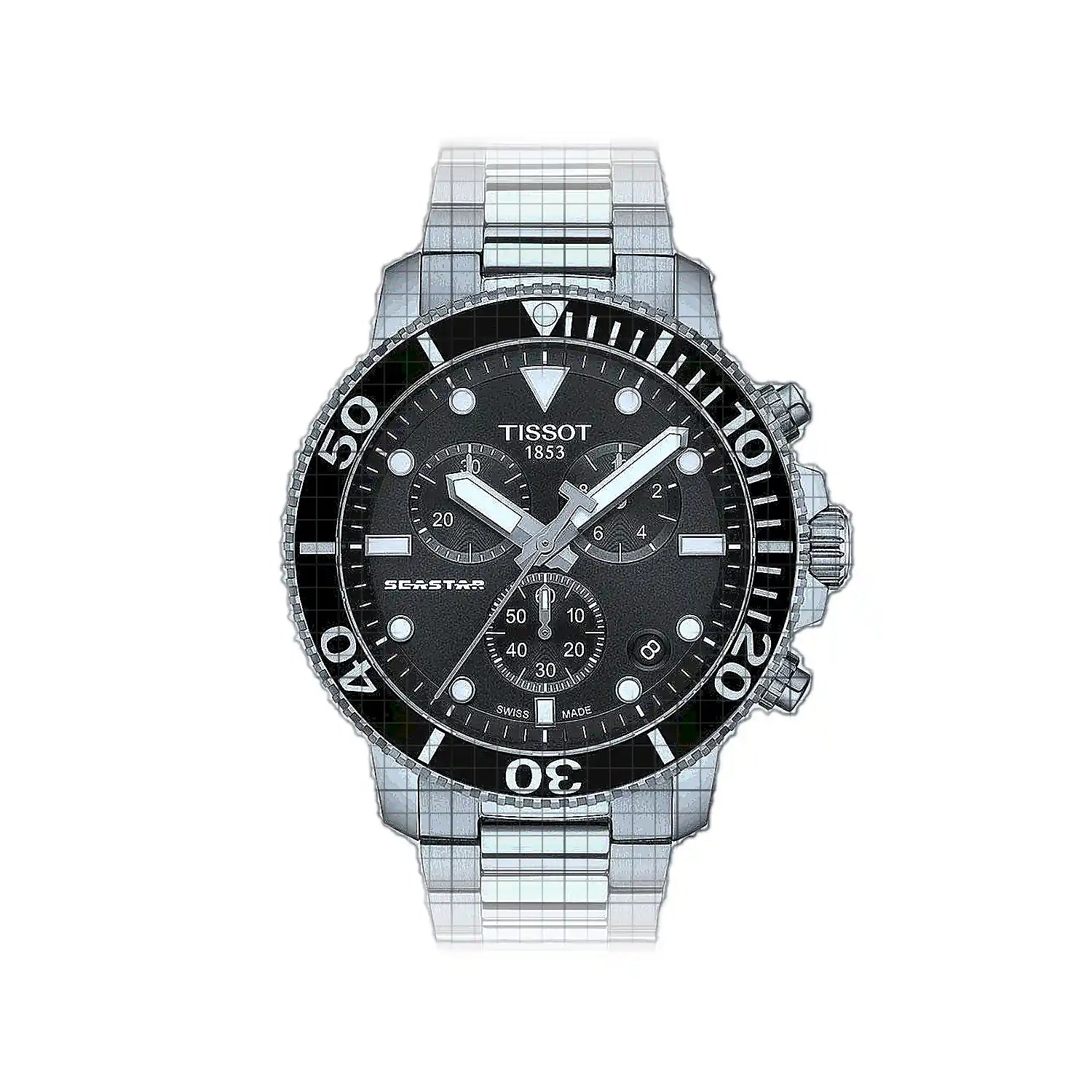 Tissot-T-Sport_Seastar_1000_Chronograph-T1204171105100-53879-AP-1_8aae662d-6585-4ea9-9942-fcad5cef1d40.jpg Tissot T-Sport Seastar 1000 Chronograph 45mm Black - Image 1