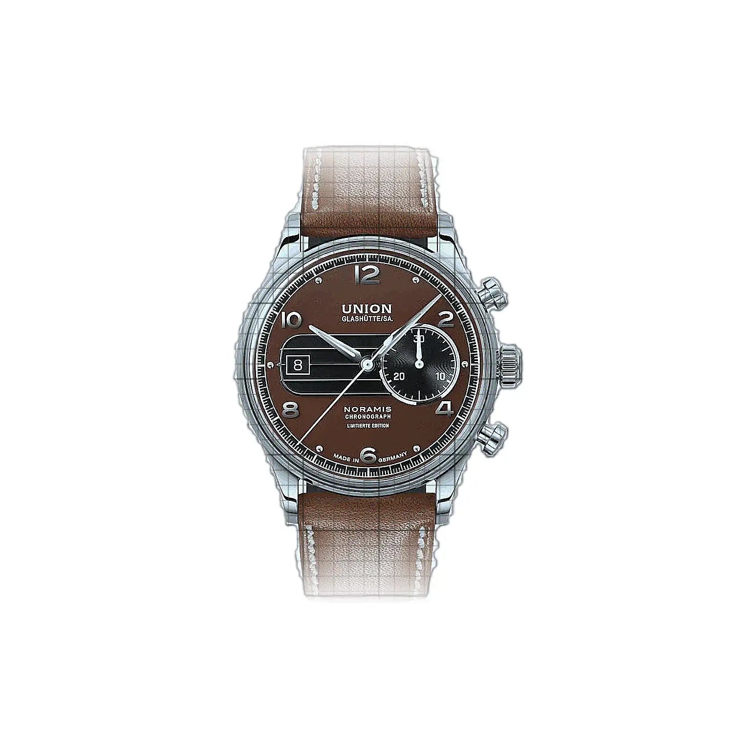 Union_Glashutte-Noramis_Chronograph_Limited_Edition_Sachsen_Classic_2023-D0124271629709-54175-AP-1_56b8a0f5-01f3-46d1-bc8d-58265ba94fa0.jpg Union Glashütte Noramis Chronograph Limited Edition Sachsen Classic 2023 42mm Brown - Image 1
