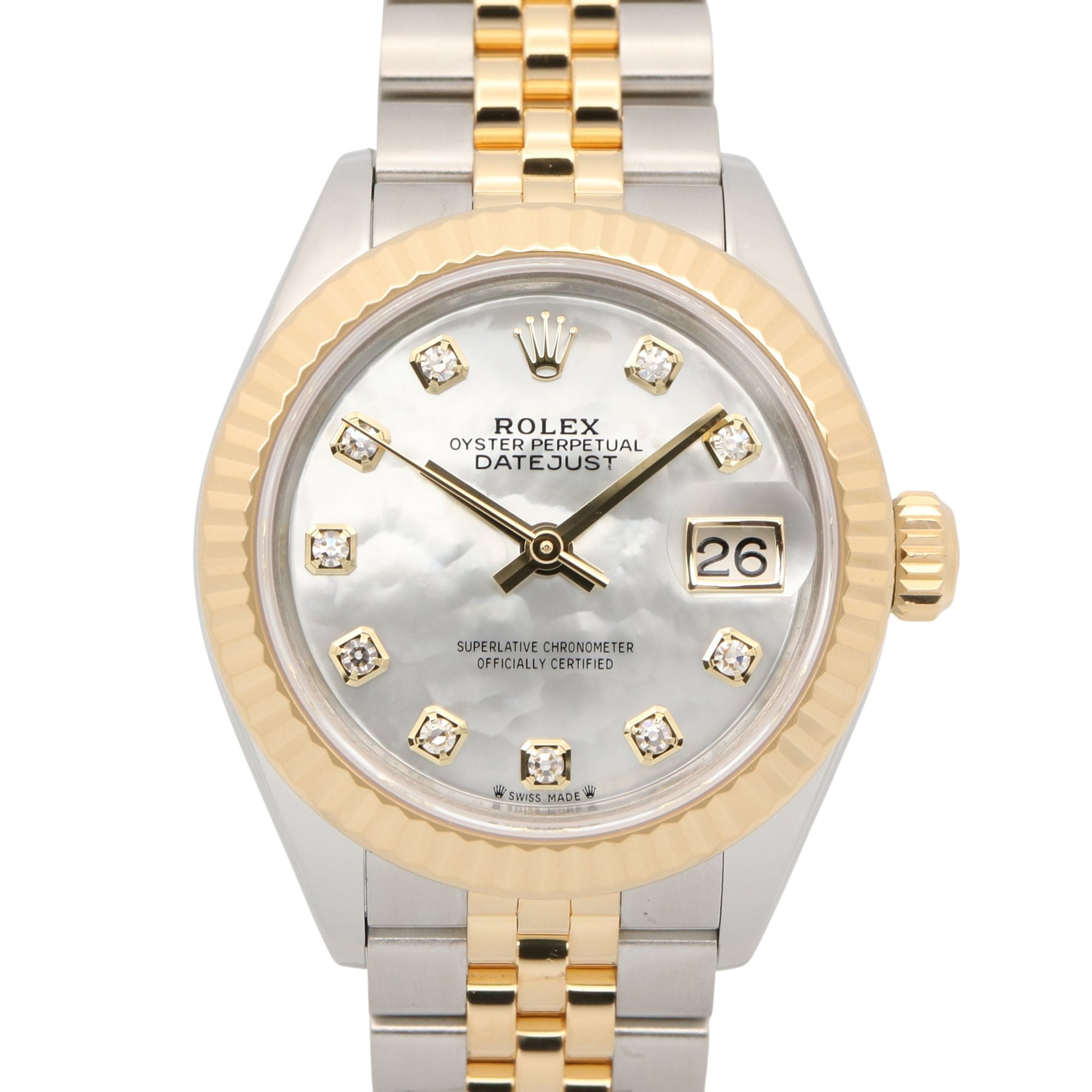 2000_348ae16f-6b8e-4fe2-89ba-80fef42ff949.jpg Rolex Datejust 10P Diamond 28mm White shell - Image 1