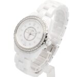 Chanel J12 Diamond Bezel 8-Diamond Ceramic Diamond Ladies White H3110 - Image 2