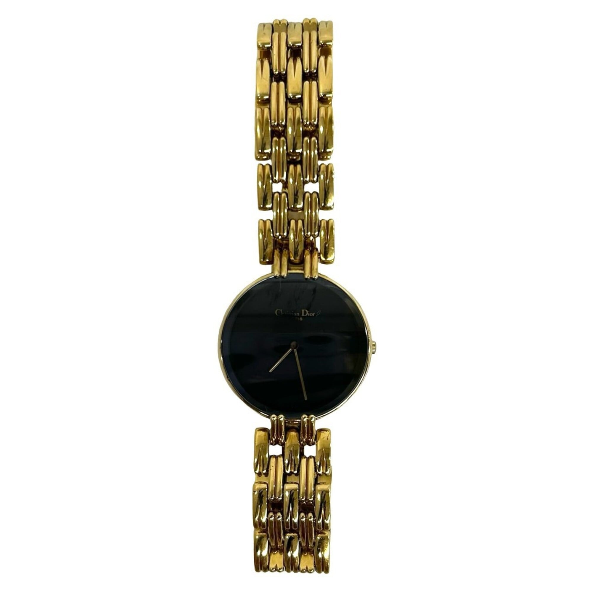 2000_990f5e10-0e9e-45b3-ac4c-3f8a7e8152bf.jpg Christian Dior Vintage Baghira GP Quartz Gold Black 38257 - Image 1