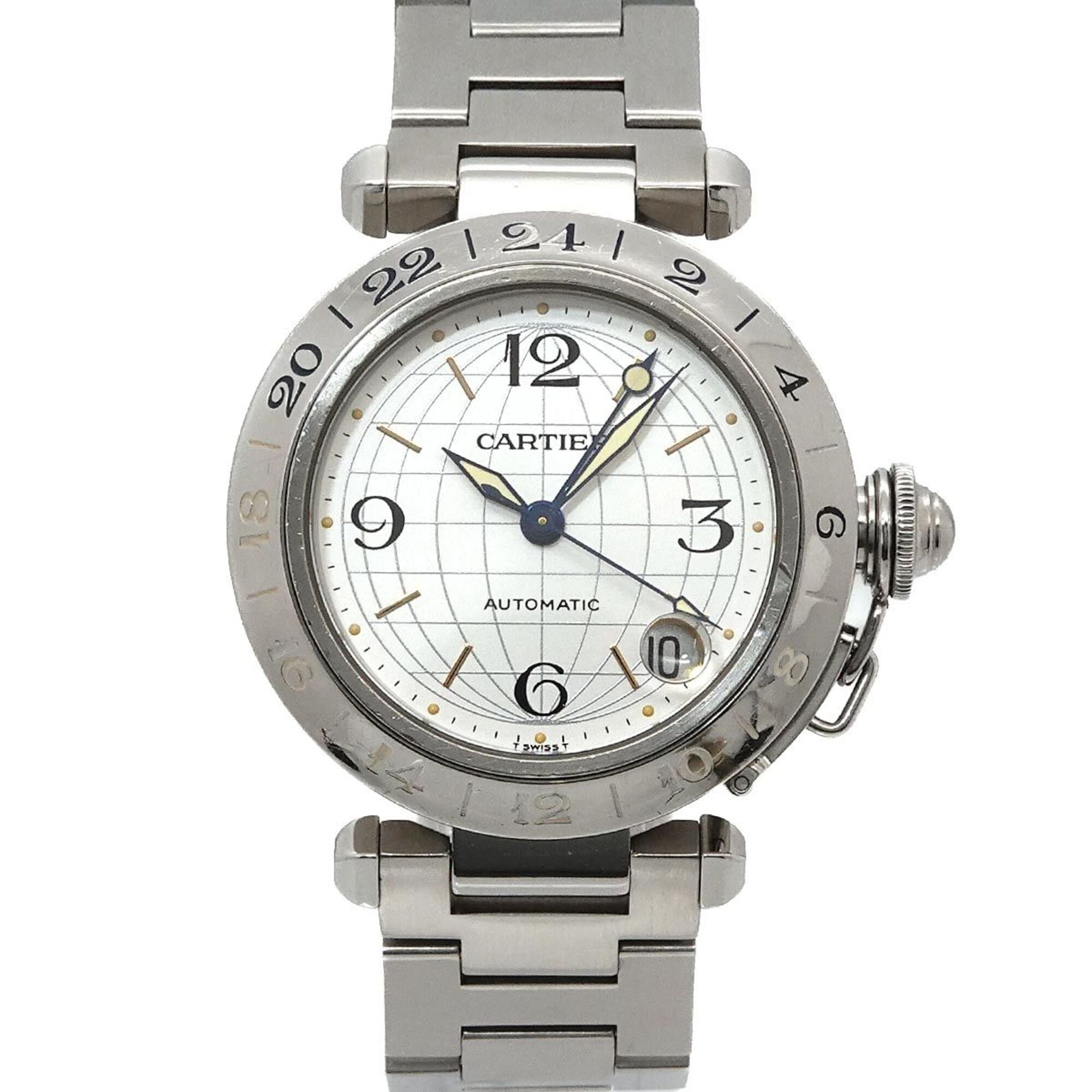 2000_a1e7f487-a775-42f9-80df-a114b39293e0.jpg Cartier Pasha C Meridian GMT 35mm Silver - Image 1