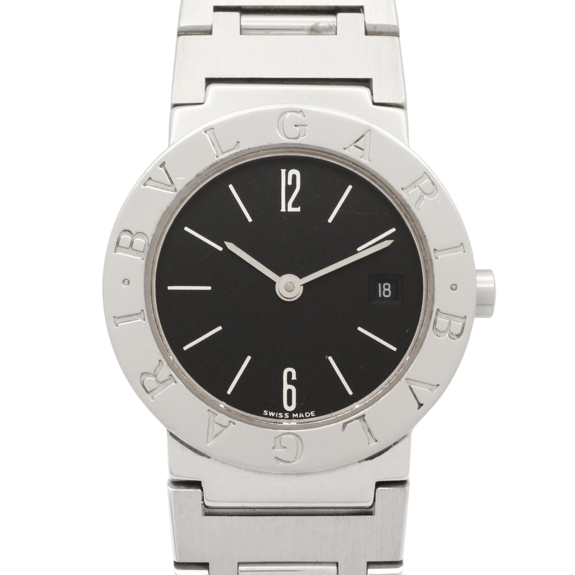 2000_a5b91ff5-f7c6-4179-bdb0-45336370a20e.jpg Bulgari BVLGARI Stainless Steel Ladies Black BB26SSD - Image 1