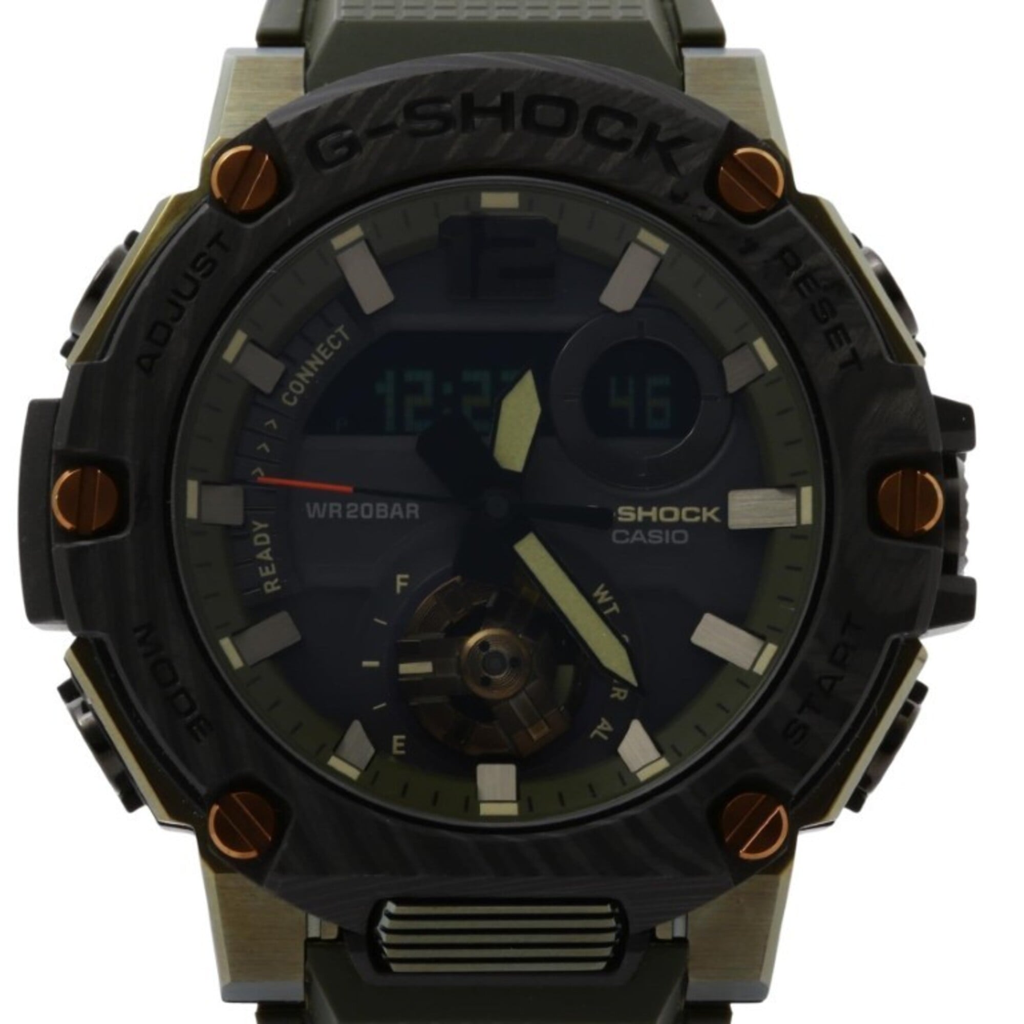2000_b7082b54-96ae-4816-90ba-86a1a1ba6cdb.jpg CASIO G-SHOCK G-STEEL GST-B300 Series GST-B300XB-1A3JF Black Khaki Resin SS Carbon - Image 1