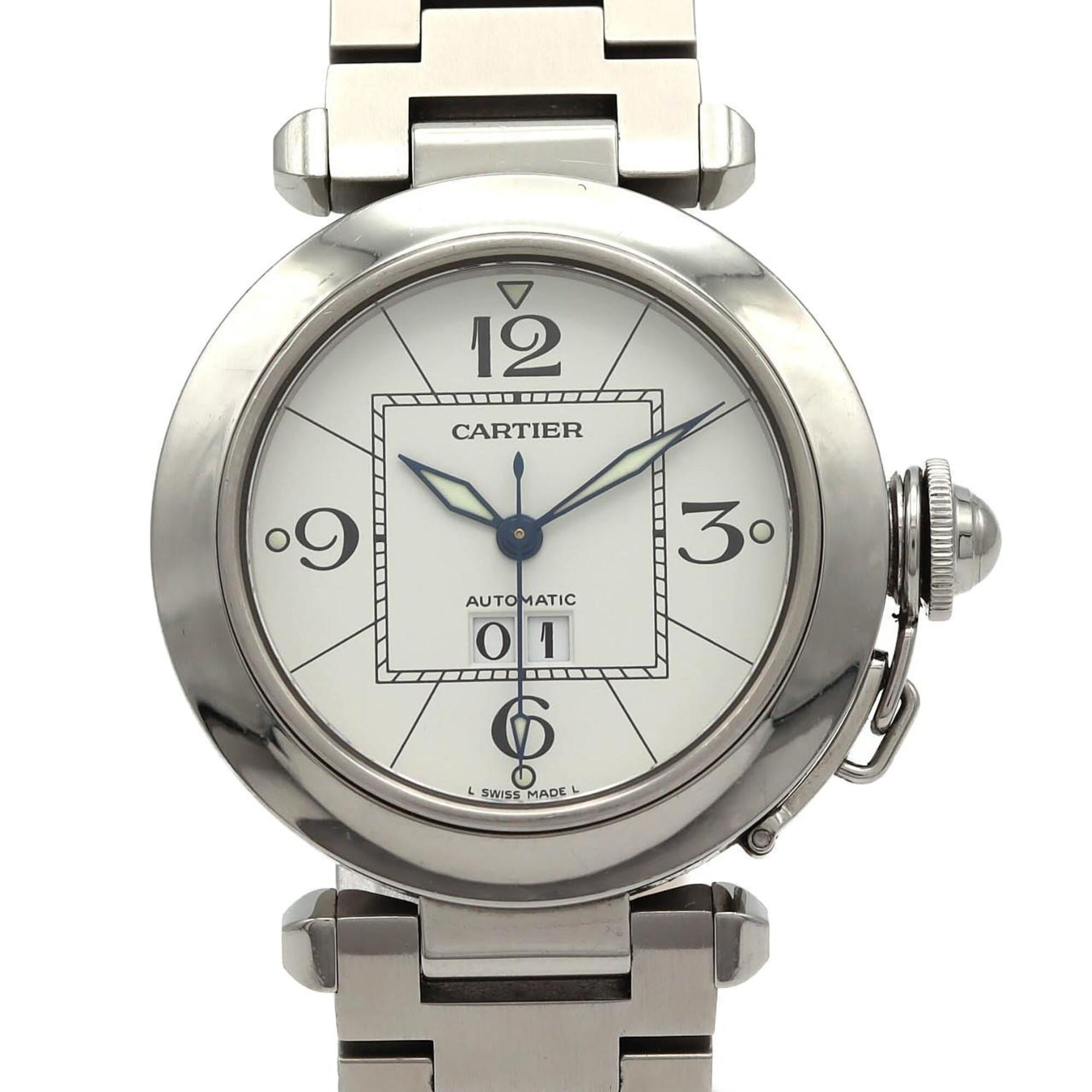 2000_d2609b83-62a6-49af-bdd5-d86f29a1c32b.jpg Cartier Pasha C Grande Date 35mm White - Image 1
