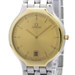 OMEGA De Ville K18 Gold Steel Quartz Mens Watch 196.0316