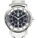 Bulgari Solotempo ST29S Quartz Watch, Black Dial, Stainless Steel, Women's, BVLGARI