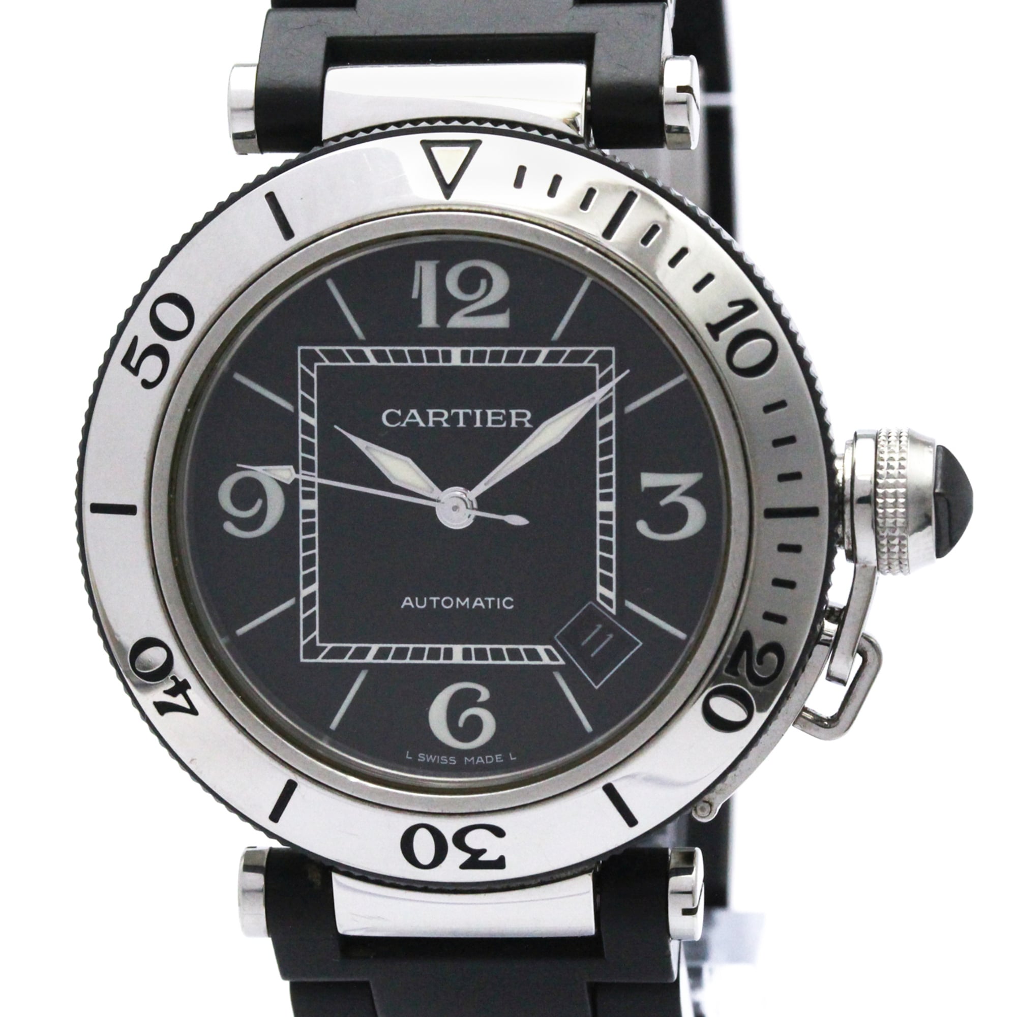 2000_ebafc0bc-ea55-4c50-8c1f-e1b3f09809e2.jpg CARTIER Pasha Seatimer Steel Automatic Mens W31077U2 - Image 1