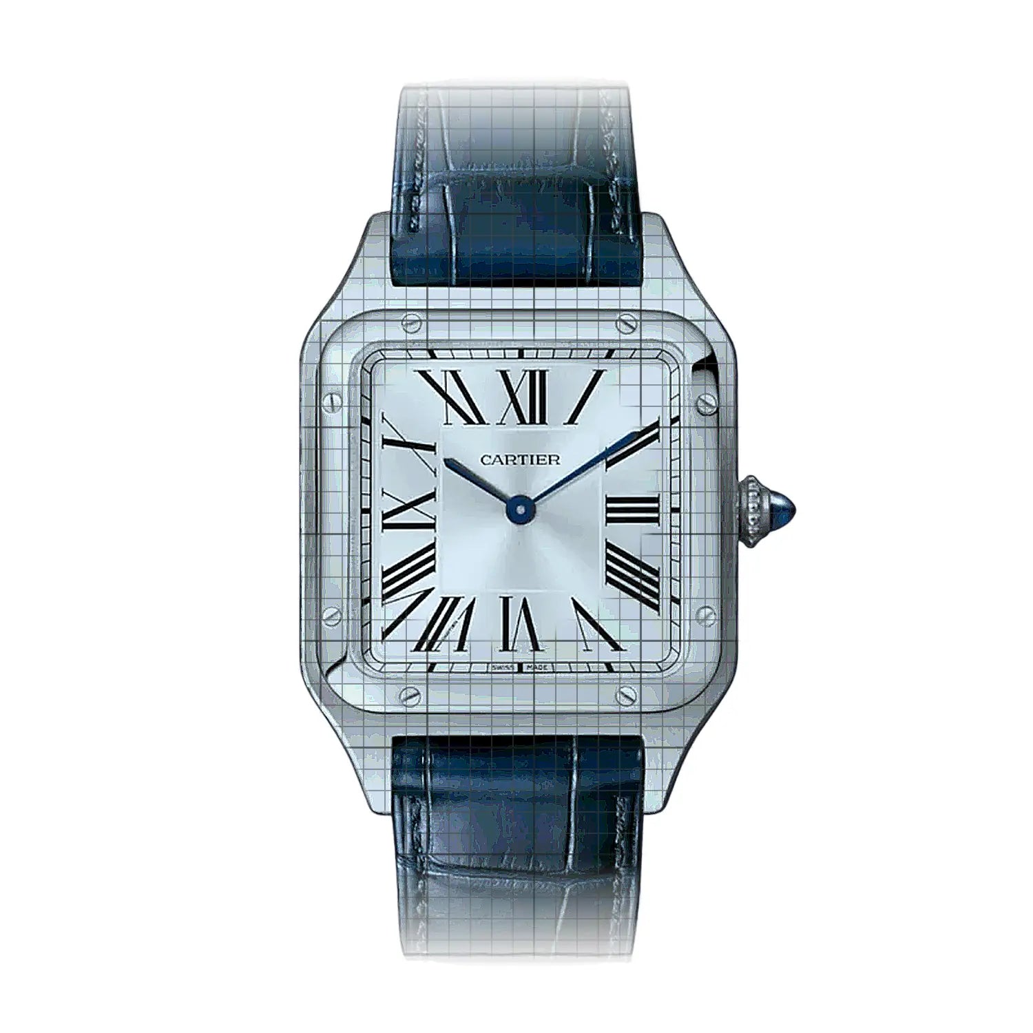 Cartier-Santos-Dumont-WSSA0086-49671-AP-1.jpg Cartier Santos-Dumont Quartz Silver 38mm - Image 1
