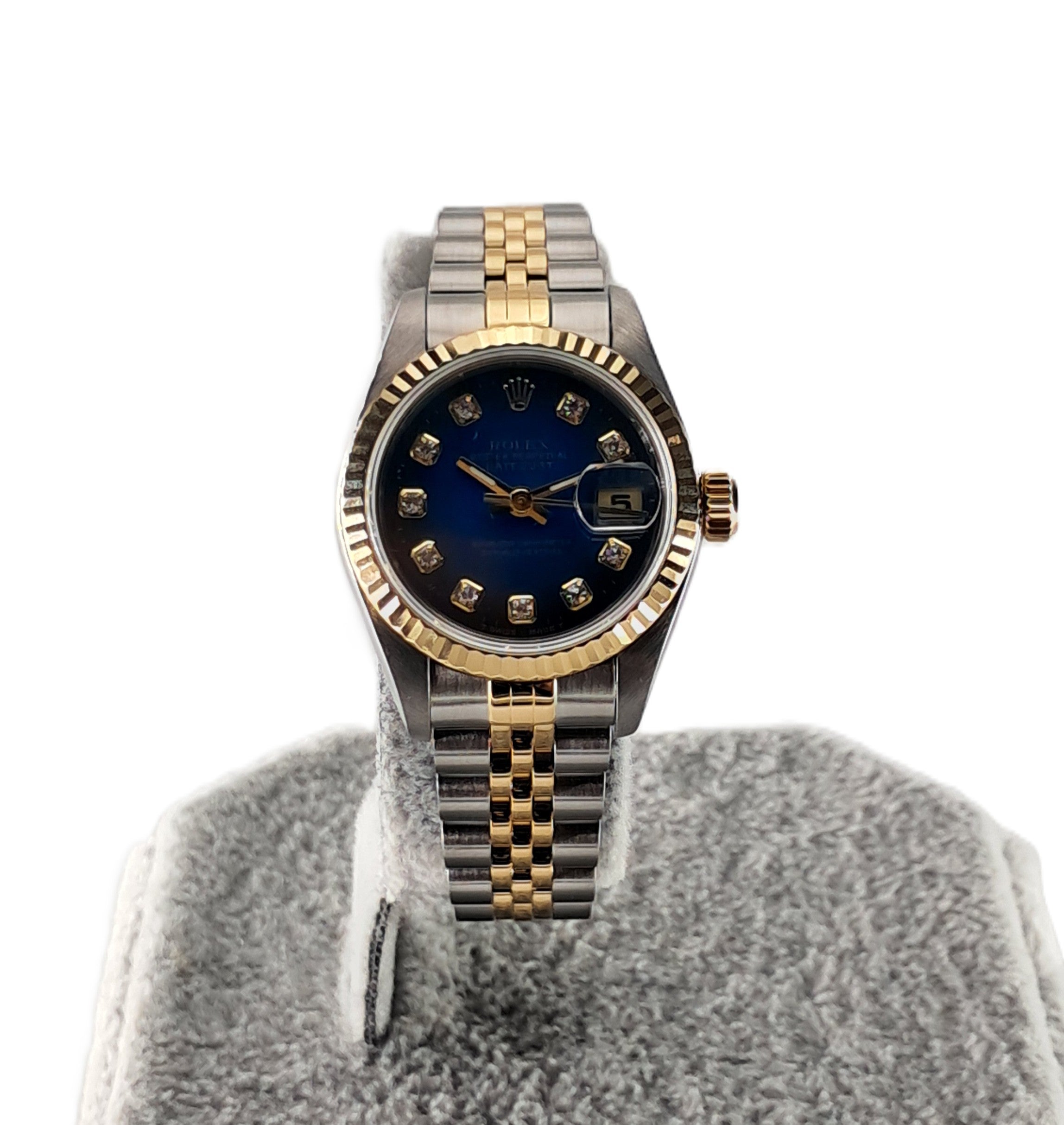 Rolex-Datejust-79173G-56518-1.jpg Rolex Lady-Datejust 26 Vignette Blue Diamond Jubilee 26 CPO 1999 - Image 1